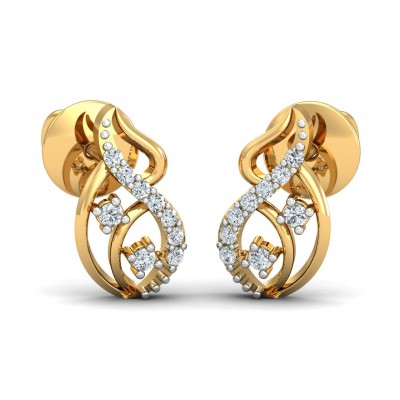 Deena Round Brilliant Cut Diamond Earrings